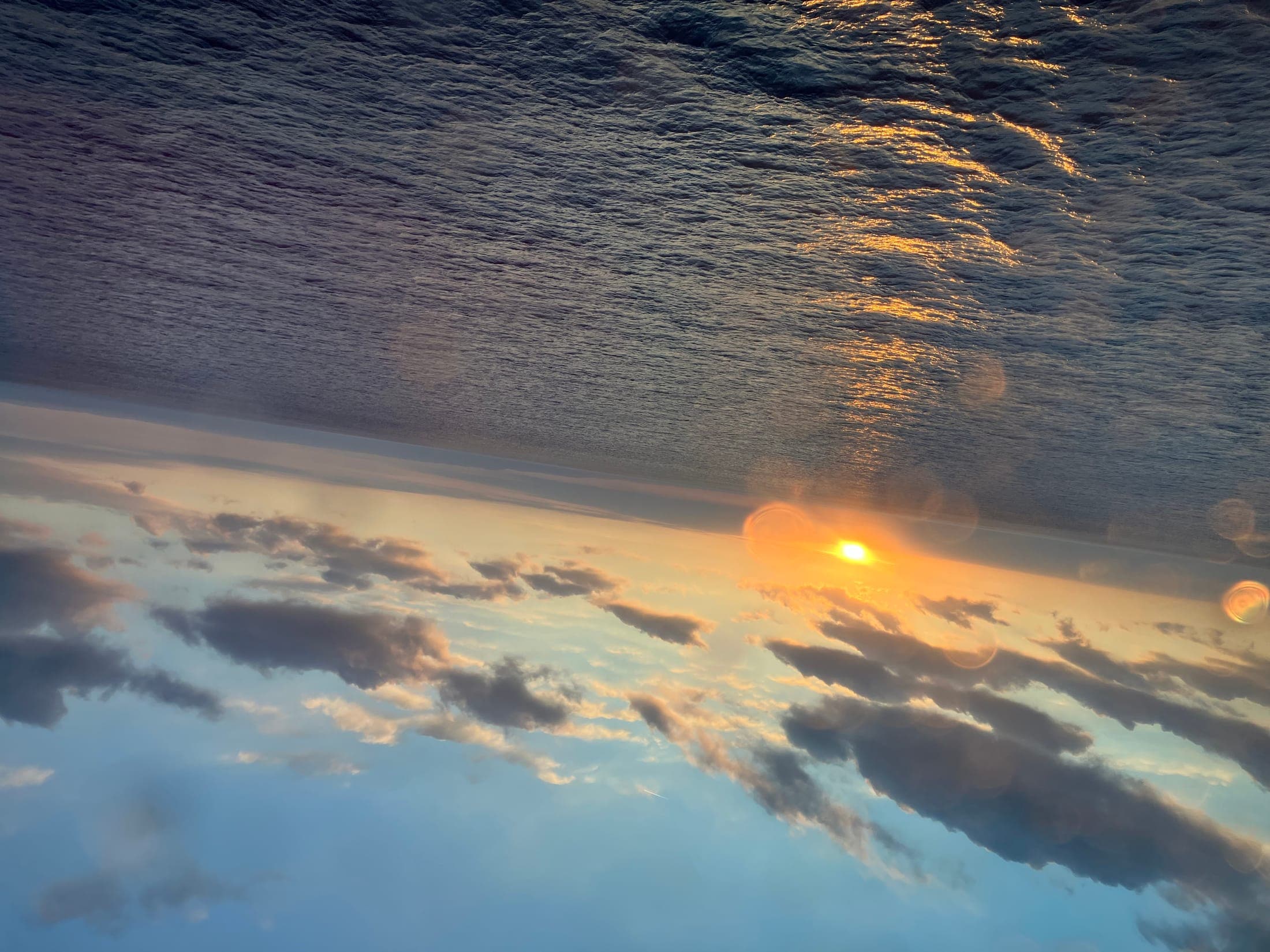The sun low over the water off Montego Bay