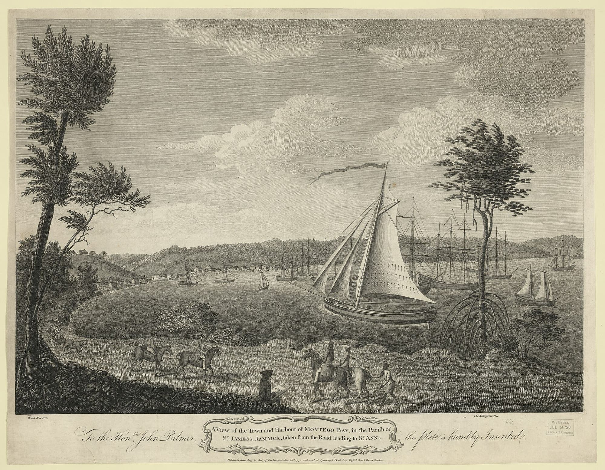 A view of the town and harbour of Montego Bay, 18th century