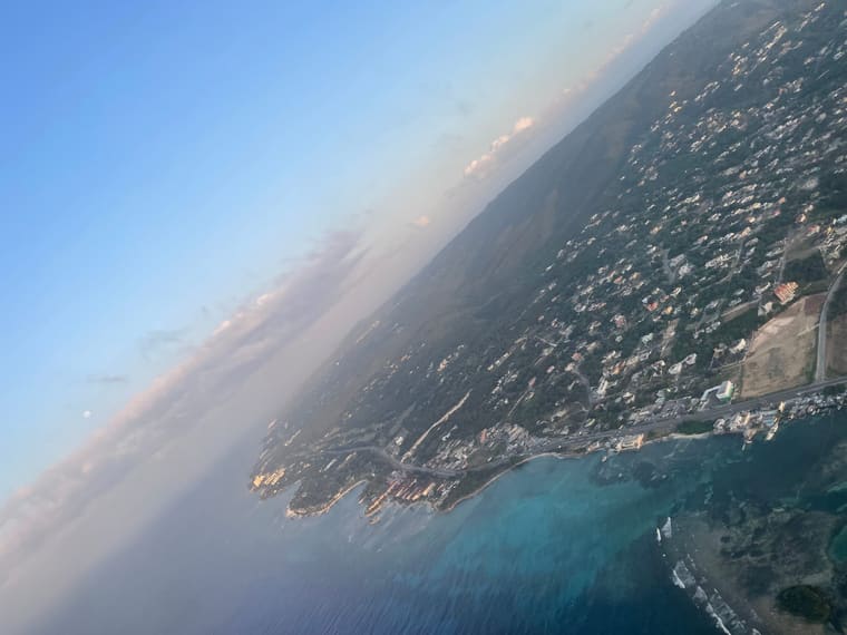 The coast at Coral Gardens from the air