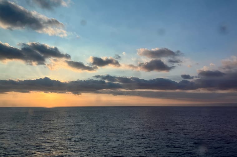 Dusk over the sea at Montego Bay