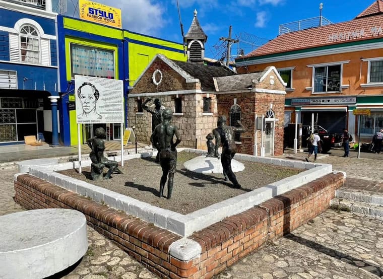 The Sam Sharpe monument and The Cage, Sam Sharpe Square